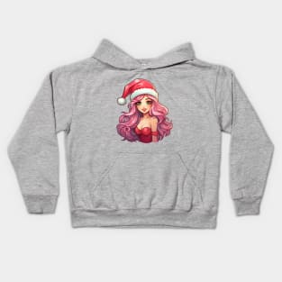 Pink Haired Girl - Christmas Kids Hoodie